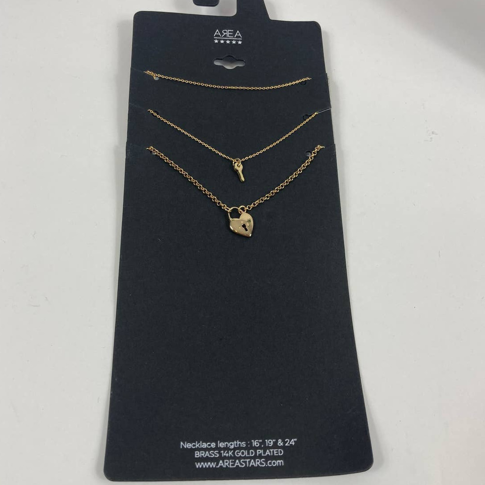 4/$25 NWT area set of 3 necklaces lock and key